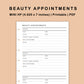 Mini Happy Planner Inserts - Beauty Appointments