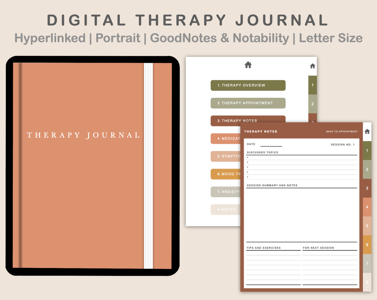 Digital Therapy Journal - Boho