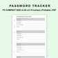 FC Compact Inserts - Password Tracker