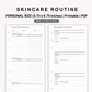 Personal Inserts - Skincare Routine