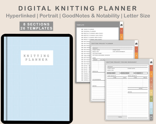 Digital Knitting Planner - Autumn