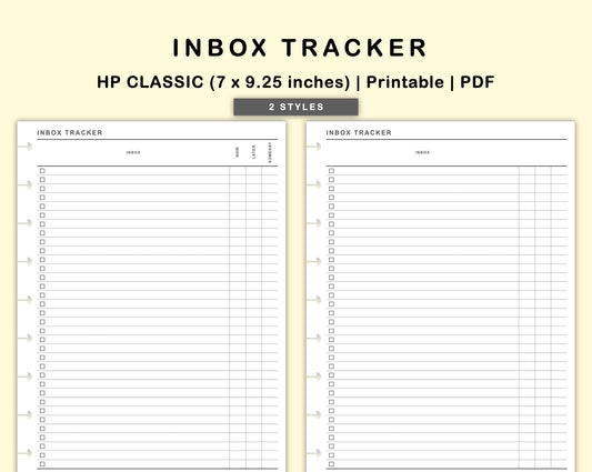 Classic HP Inserts - Inbox Tracker