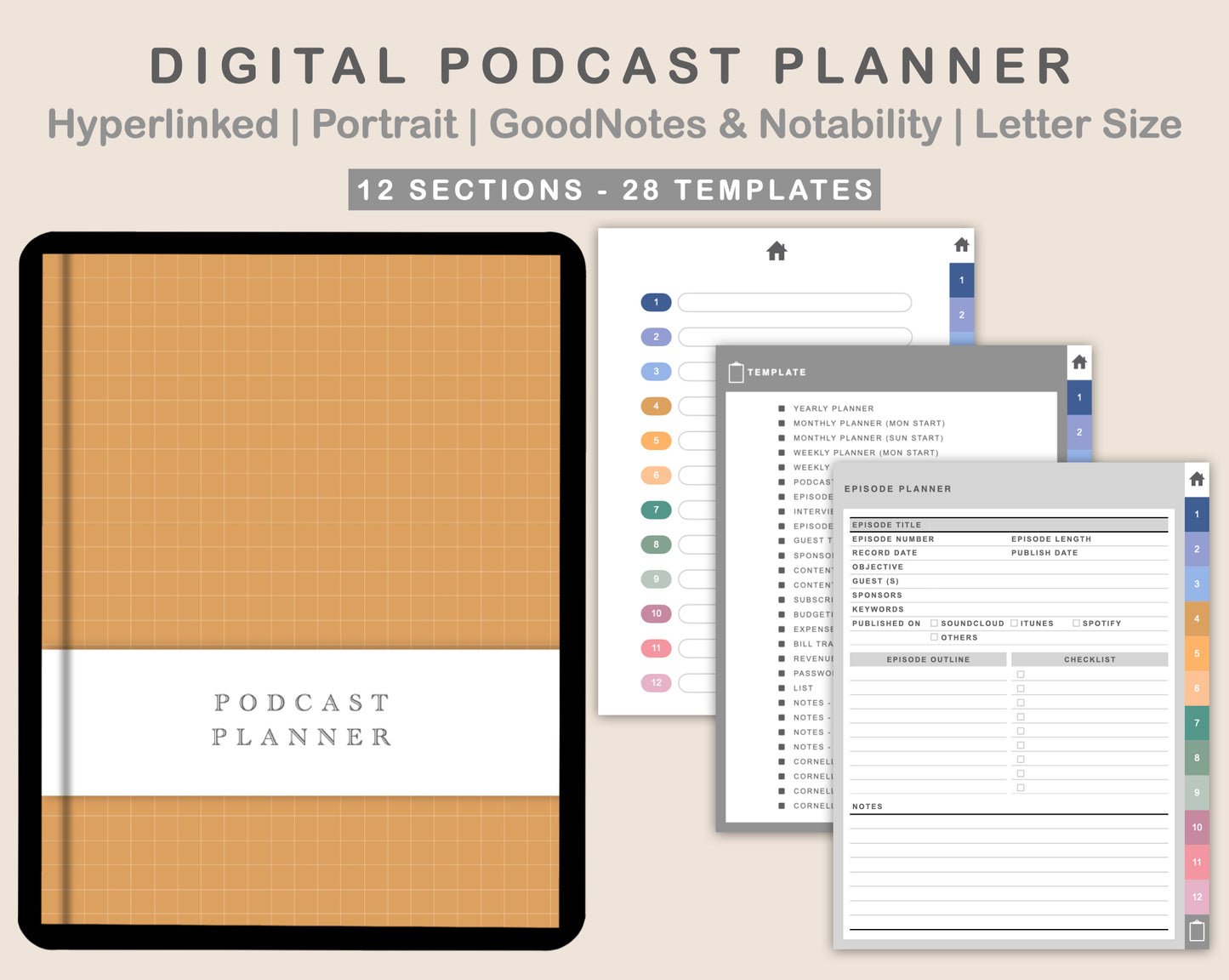 Digital Podcast Planner - Spring