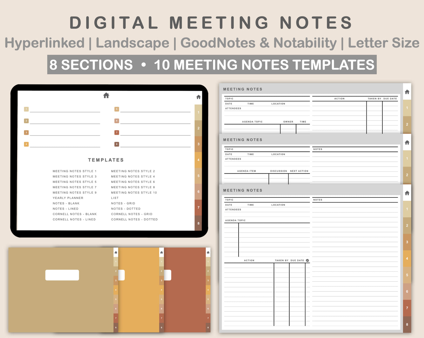 Digital Meeting Notes - Landscape - Warm