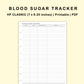 Classic HP Inserts - Blood Sugar Tracker