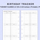 Skinny Classic HP Inserts - Birthday Tracker