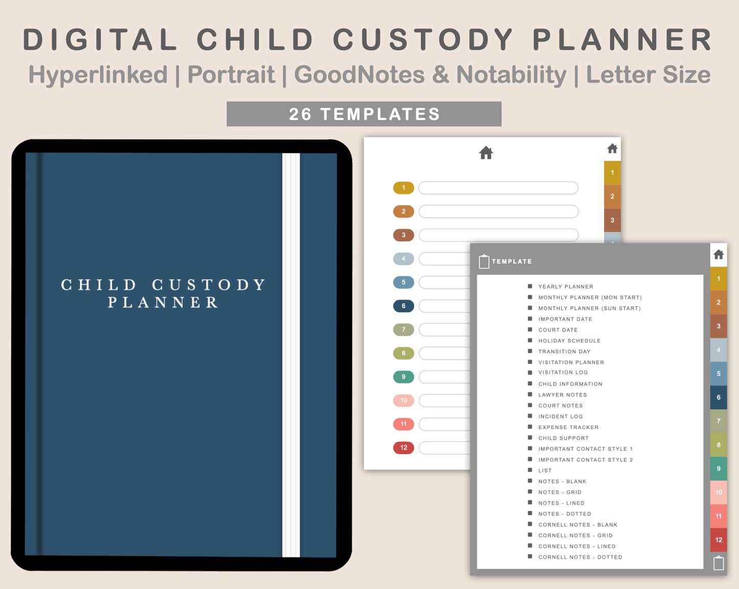 Digital Child Custody Planner - Modern