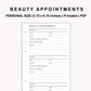 Personal Inserts - Beauty Appointments