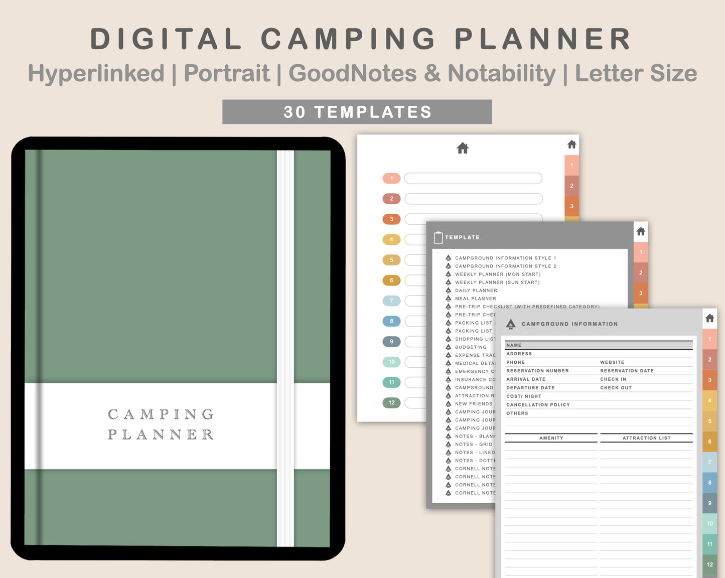 Digital Camping Planner - Soft Boho