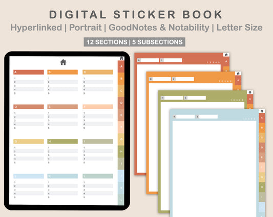 Digital Sticker Book - Portrait - Autumn