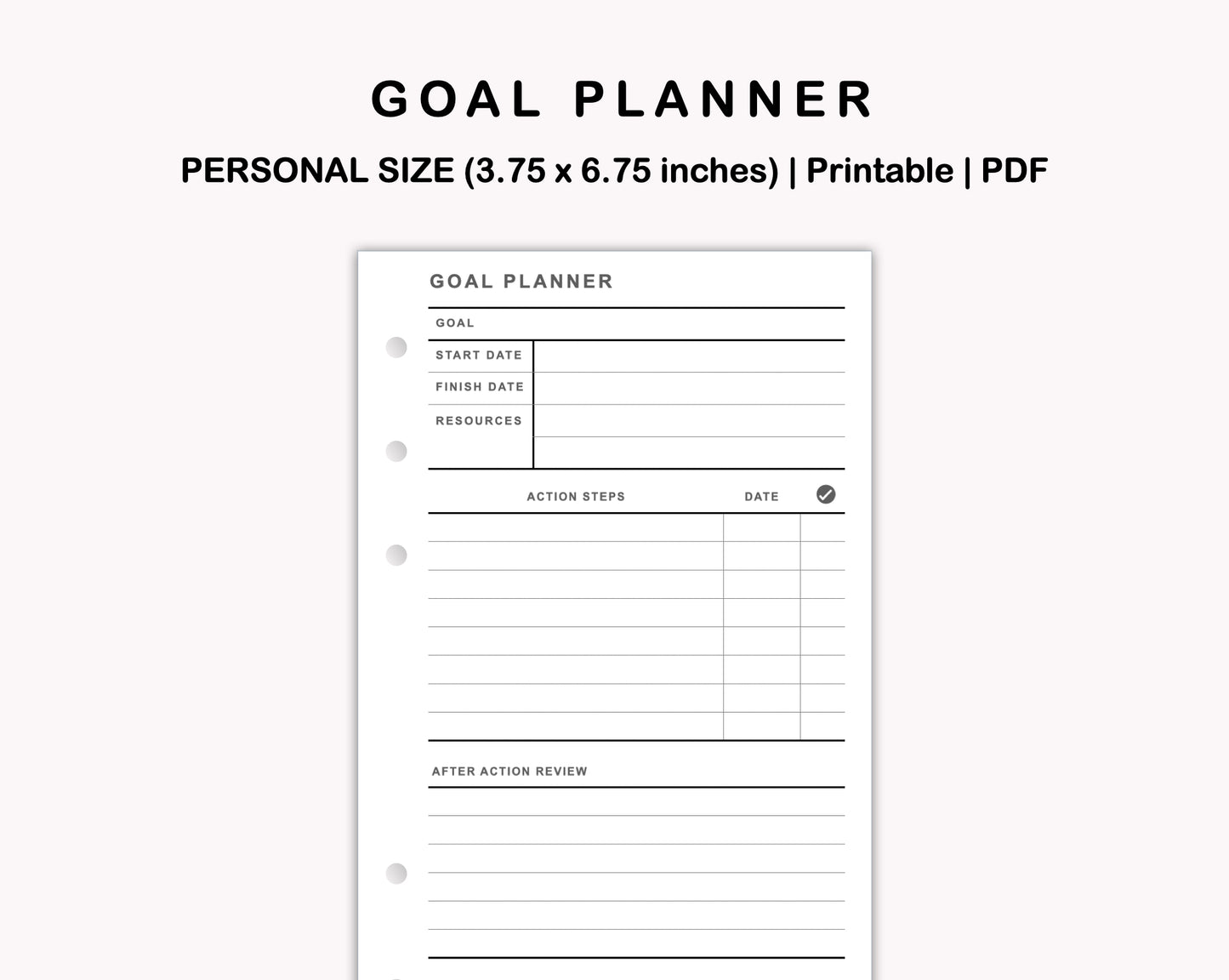 Personal Inserts - Goal Planner