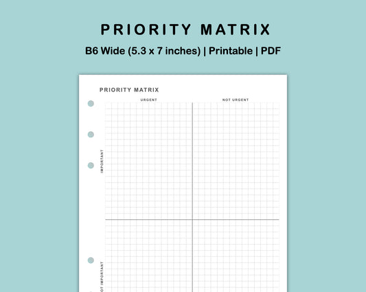 B6 Wide Inserts - Priority Matrix