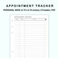 Personal Wide Inserts - Appointment Tracker
