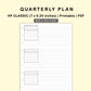 Classic HP Inserts - Quarterly Plan with Calendar