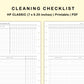 Classic HP Inserts - Cleaning Checklist