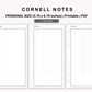 Personal Inserts - Cornell Notes