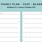 B6 Wide Inserts - Yearly Plan - YO2P - Blank