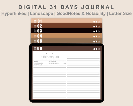 31 Day Digital Journal - Landscape - Brown Coffee