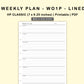 Classic HP Inserts - Weekly Plan - WO1P - Lined