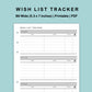 B6 Wide Inserts - Wish List Tracker by Category