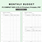 FC Compact Inserts - Monthly Budget