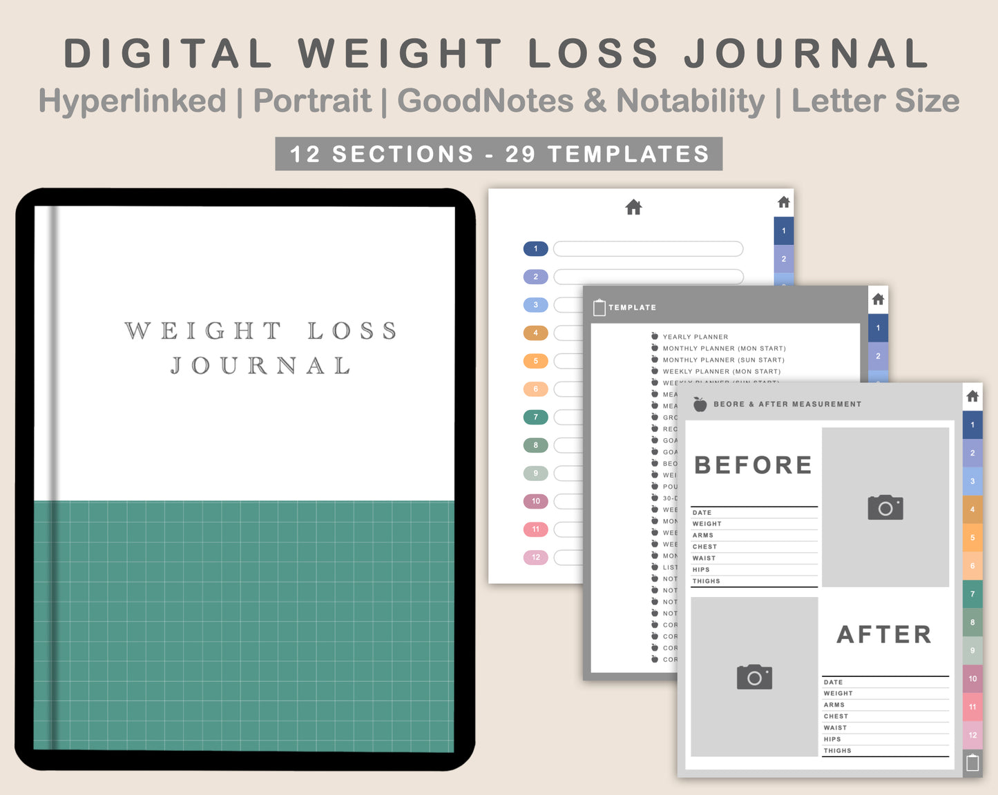 Digital Weight Loss Journal - Spring