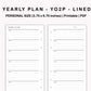 Personal Inserts - Yearly Plan - YO2P - Lined