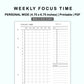 Personal Wide Inserts - Weekly Focus Time