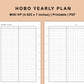 Mini Happy Planner Inserts - Yearly Plan - Hobonichi