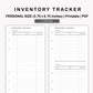 Personal Inserts - Inventory Tracker
