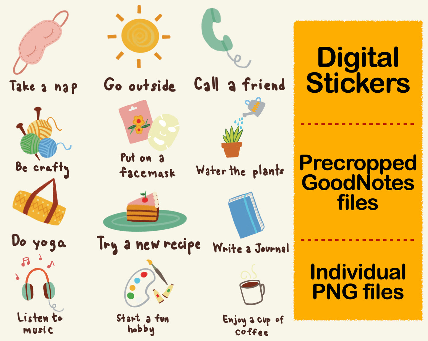 Digital Sticker - Self Care