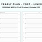 Personal Wide Inserts - Yearly Plan - YO2P - Lined
