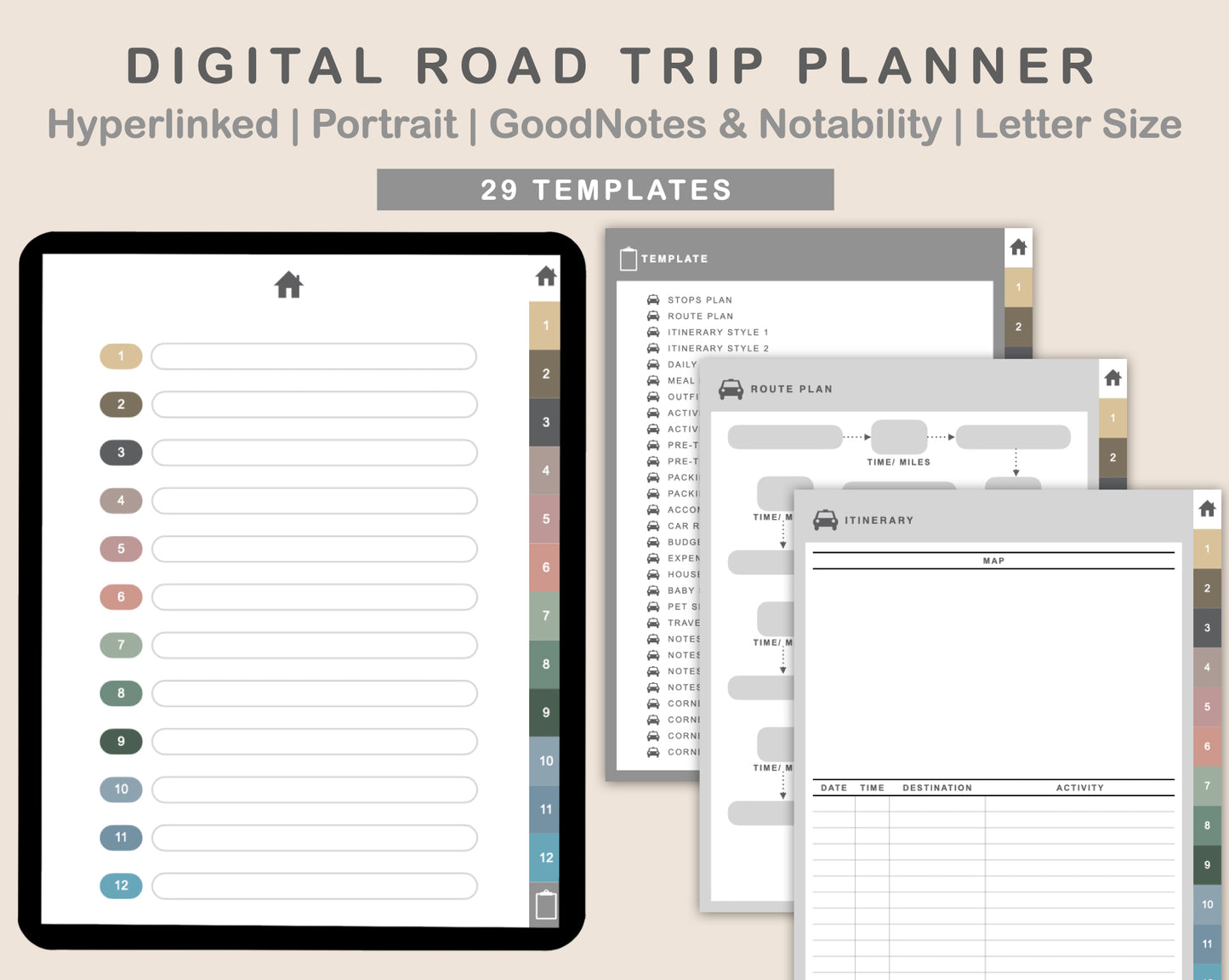 Digital Road Trip Planner - Muted