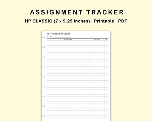 Classic HP Inserts - Assignment Tracker