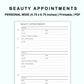 Personal Wide Inserts - Beauty Appointments