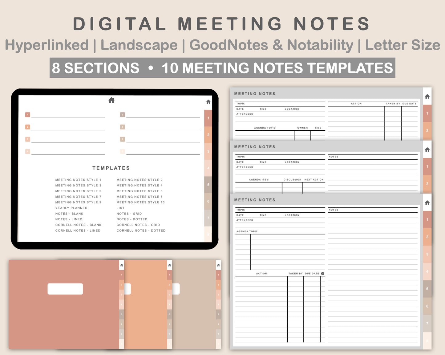 Digital Meeting Notes - Landscape - Neutral