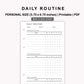 Personal Inserts - Daily Routine