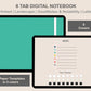 Digital Notebook 8 Tab - Landscape - Colorful