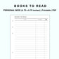 Personal Wide Inserts - Books to read