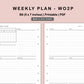 B6 Inserts - Weekly Plan - WO2P - with Calendar