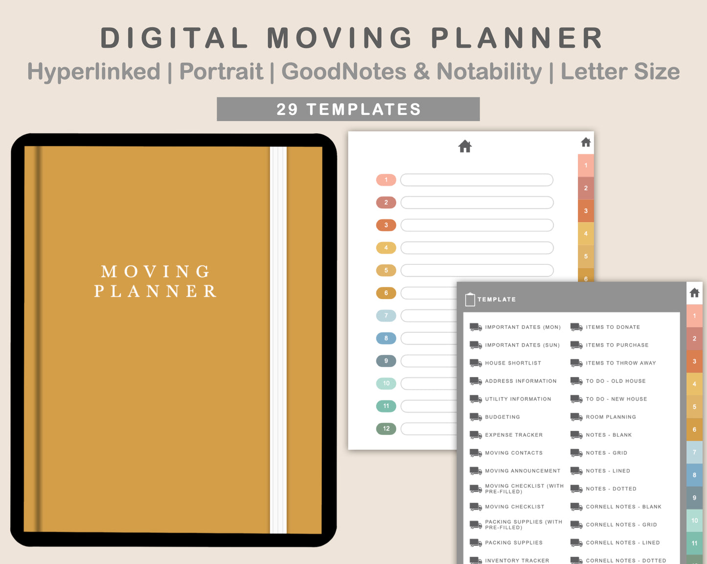 Digital Moving Planner - Boho