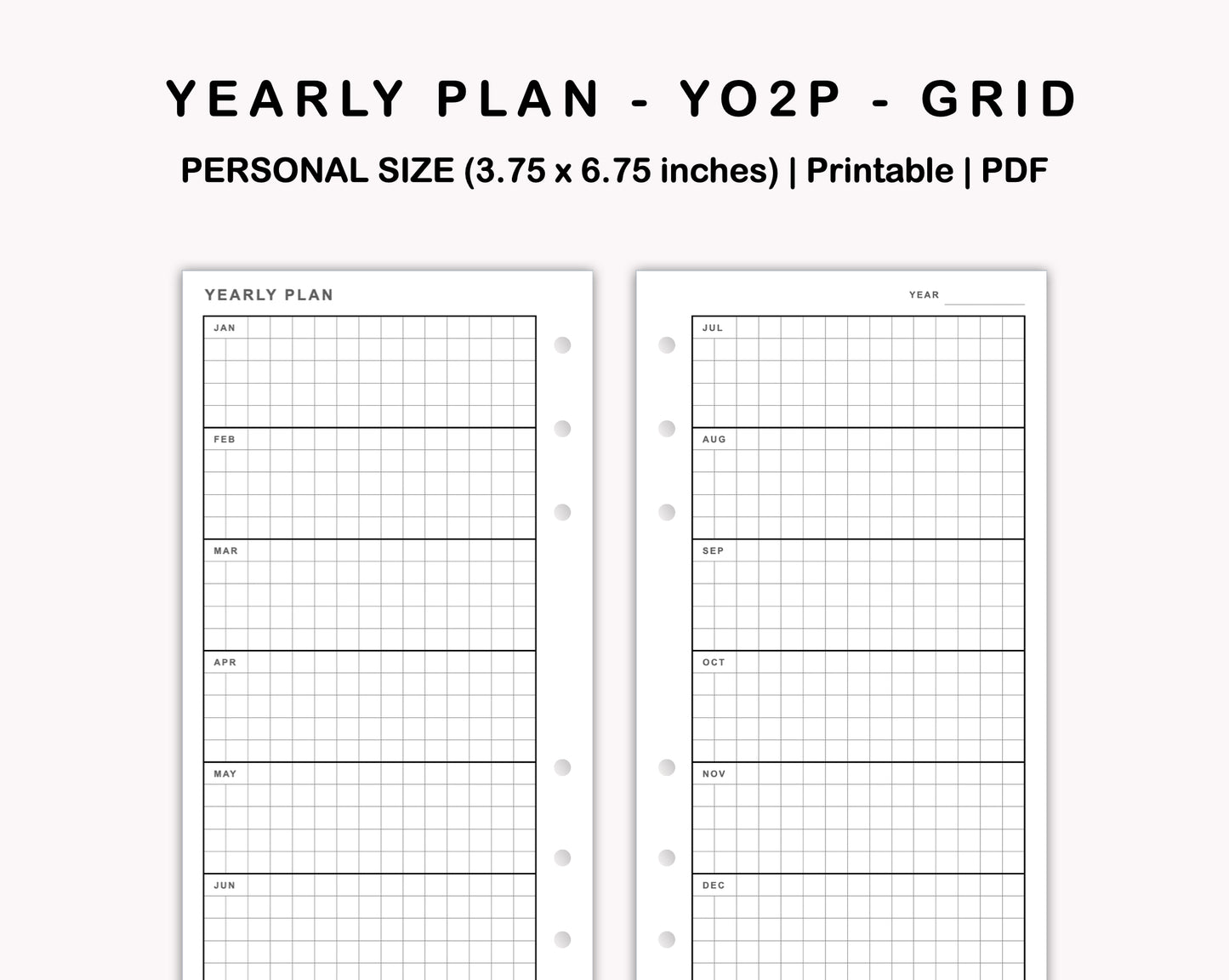 Personal Inserts - Yearly Plan - YO2P - Grid