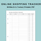 B6 Wide Inserts - Online Shopping Tracker
