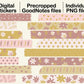 Digital Washi Tape - Gold Pink Floral