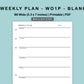 B6 Wide Inserts - Weekly Plan - WO1P - Blank