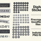 Digital Sticker - Days of the week and Date in monochrome theme