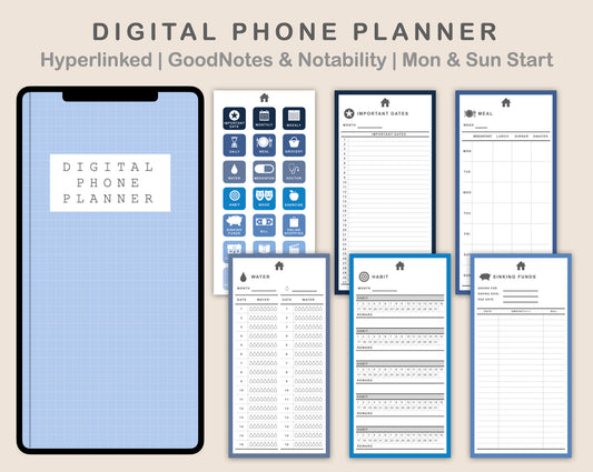 Digital Phone Planner - Classic Blue