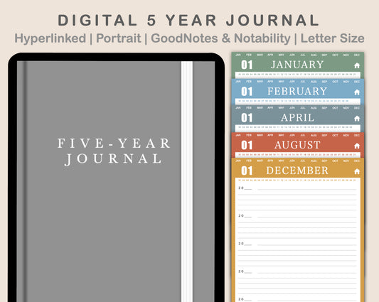 Digital 5 Year Journal - Boho