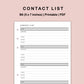B6 Inserts - Contact List