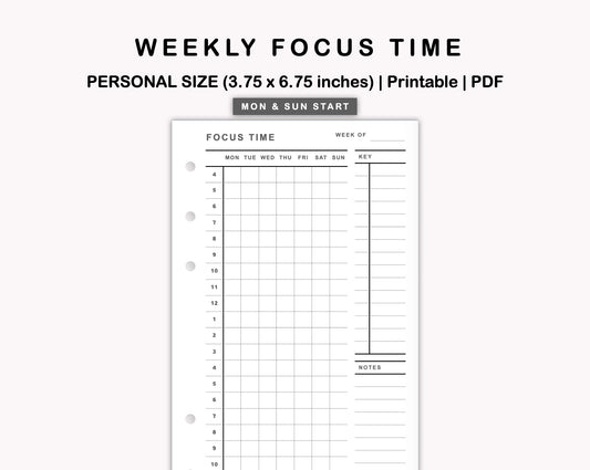 Personal Inserts - Weekly Focus Time